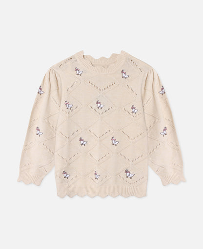 FLIINK ALON GOOSE PULLOVER BLOUSE SANDSHELL