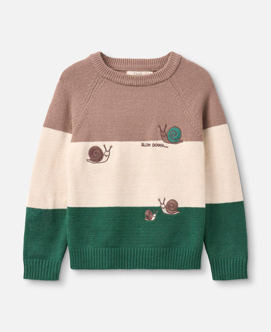 FLIINK ALON SNAIL PULLOVER PULLOVER PINE BARK STRIPE