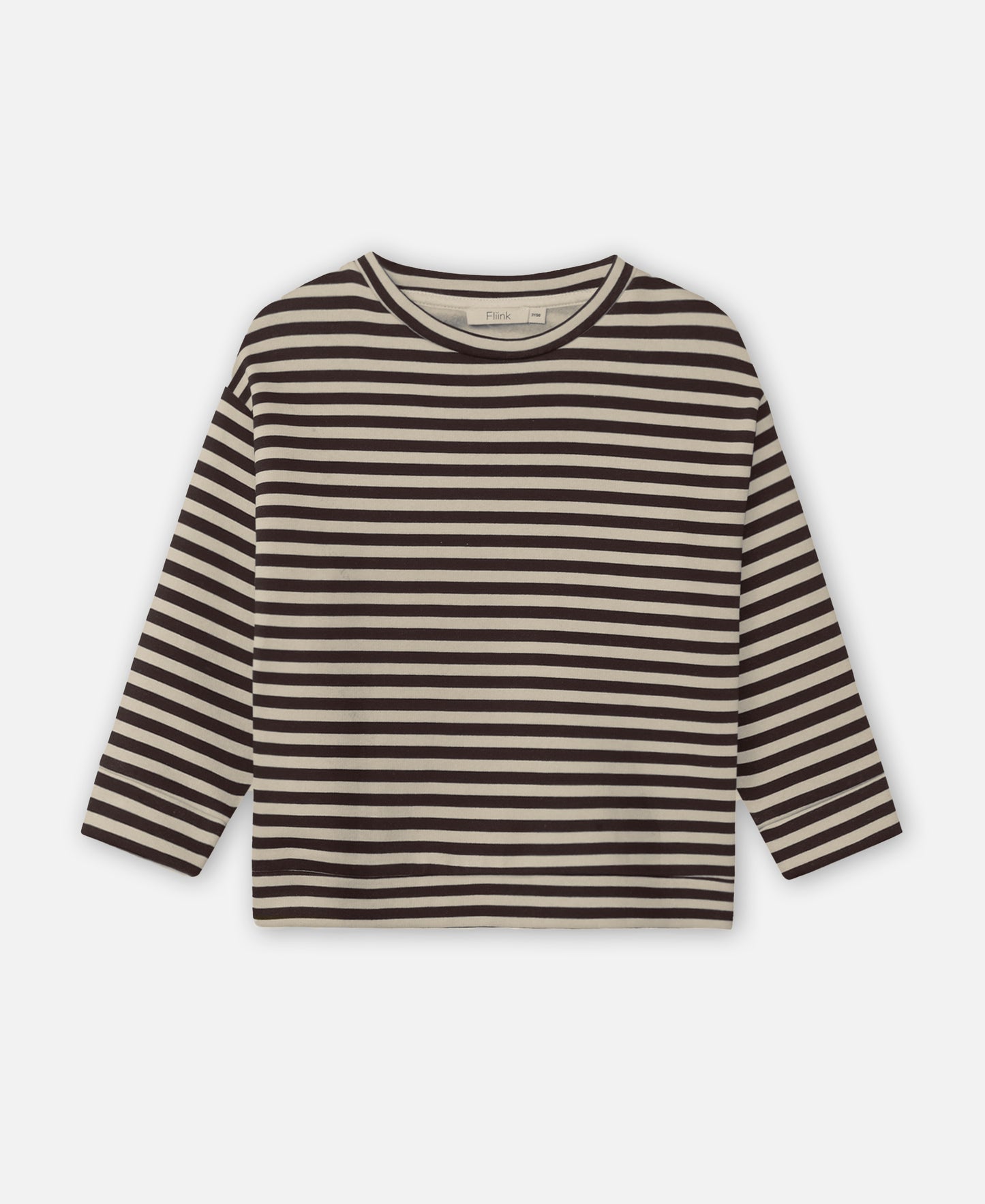 FLIINK ALVIN LS STRIPE SWEATSHIRT PULLOVER COFFEE BEAN / SANDSHELL