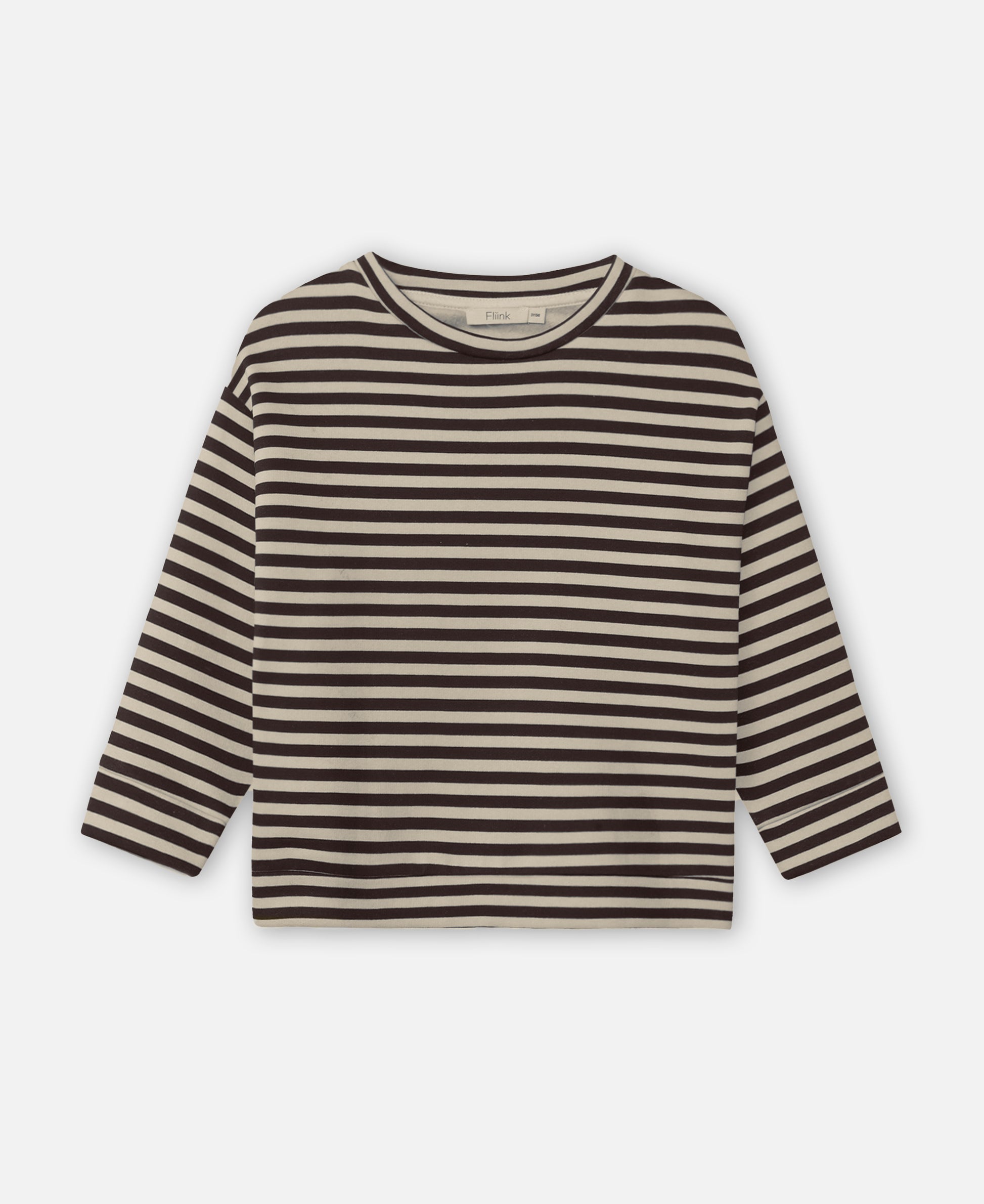 FLIINK ALVIN LS STRIPE SWEATSHIRT PULLOVER COFFEE BEAN / SANDSHELL