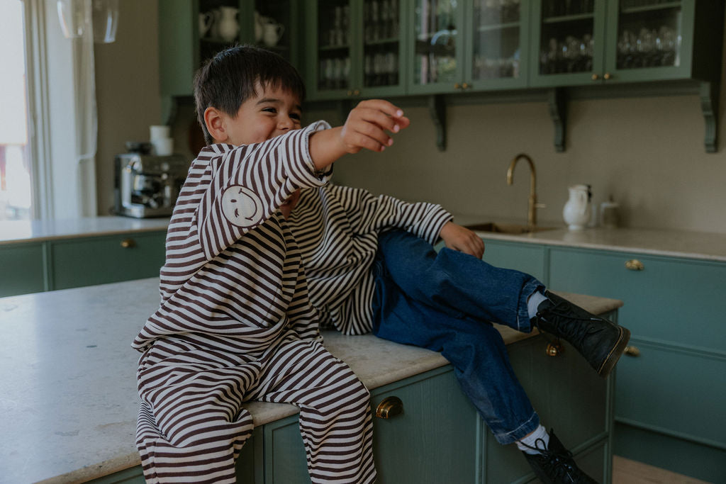 FLIINK ALVIN STRIPE PANT PANT COFFEE BEAN / SANDSHELL