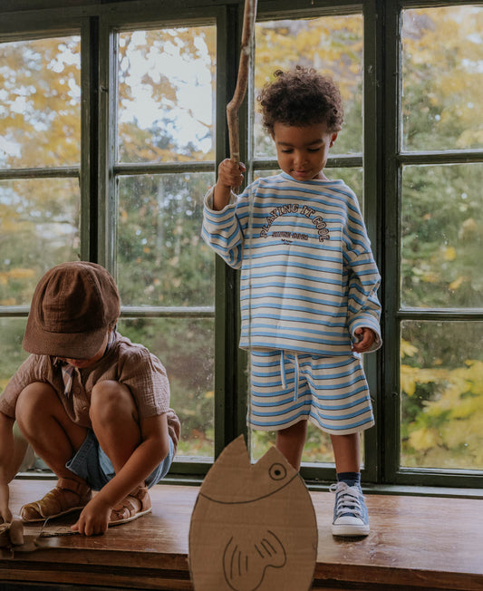 FLIINK ALVIN STRIPE SHORTS SHORTS SANDSHELL/MARINA