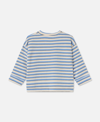FLIINK ALVIN STRIPE SWEATSHIRT PULLOVER SANDSHELL/MARINA
