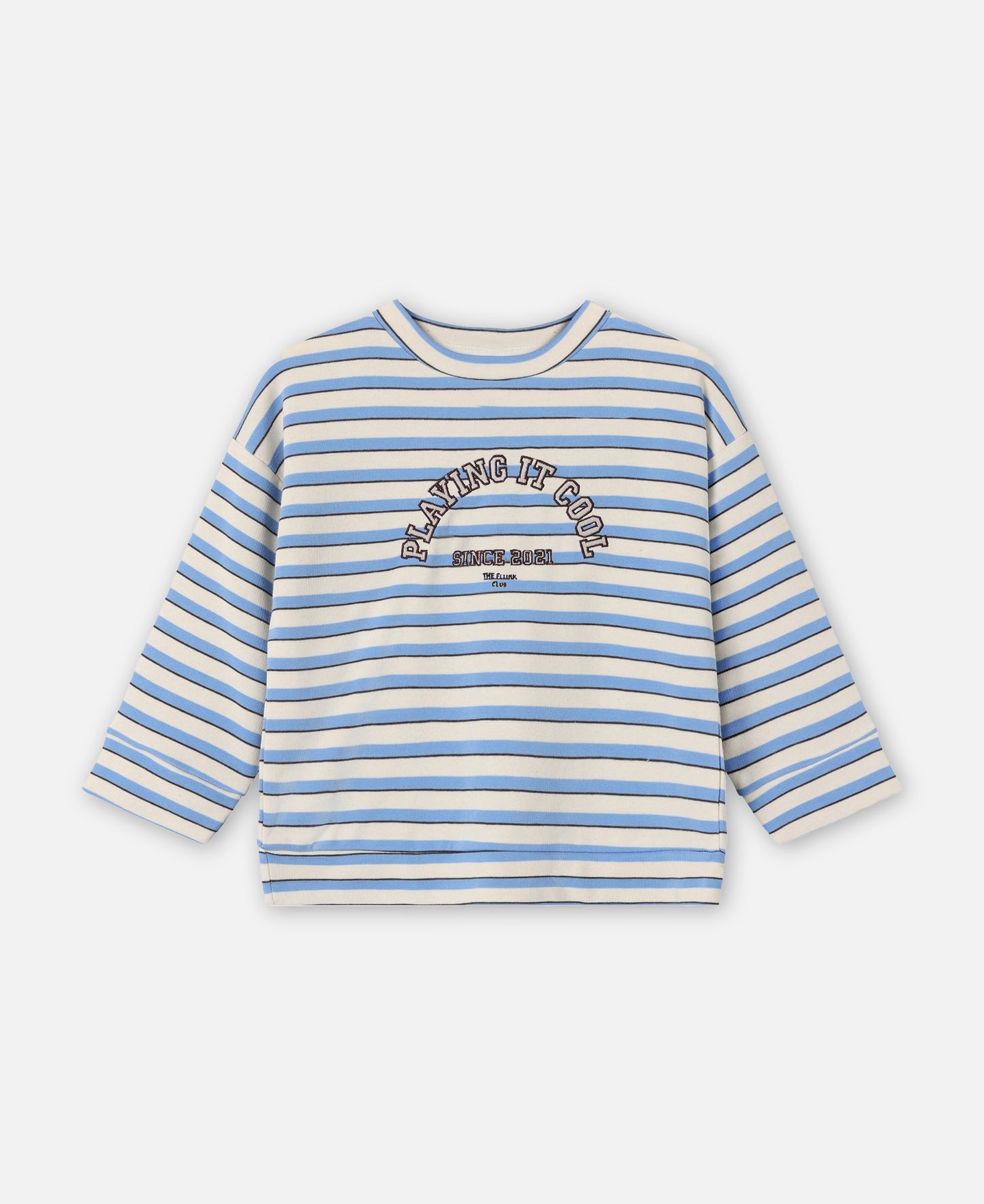 FLIINK ALVIN STRIPE SWEATSHIRT PULLOVER SANDSHELL/MARINA