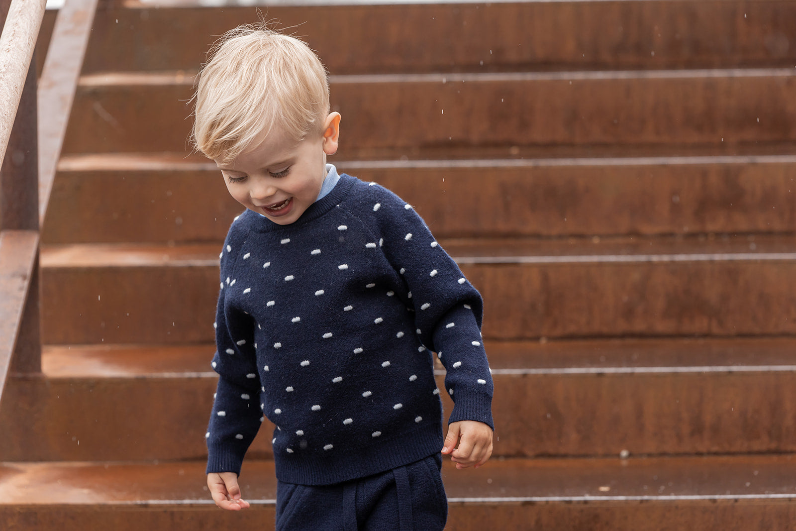 FLIINK BENNA DOT PULLOVER PULLOVER NAVY/DOT