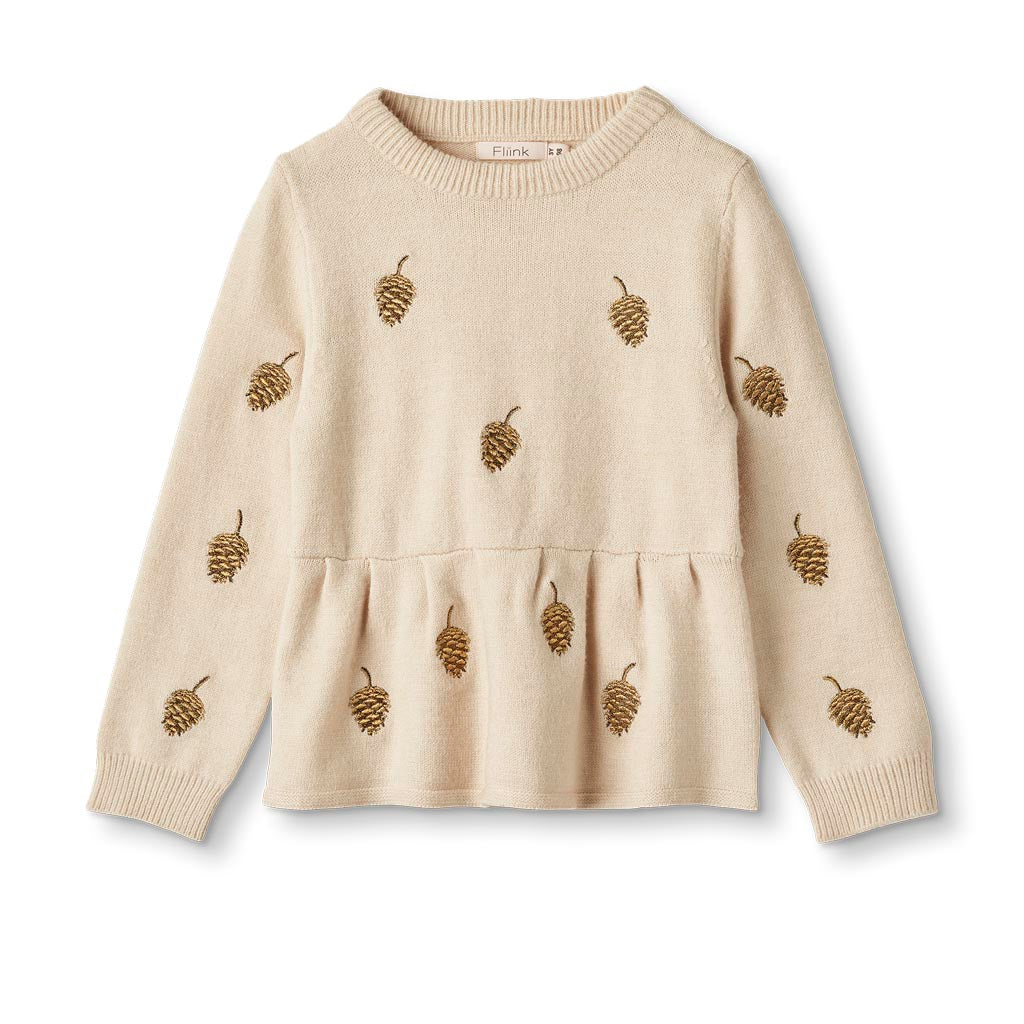 FLIINK BENNA EMBR. BLOUSE BLOUSE SANDSHELL