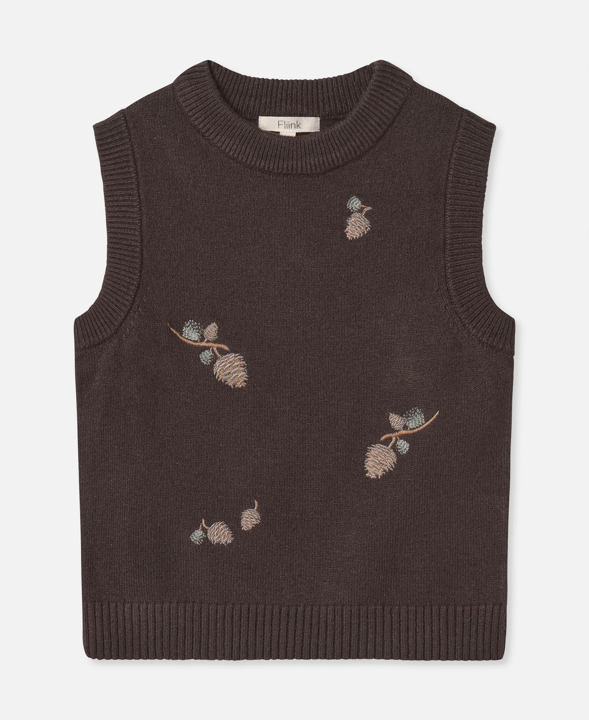 FLIINK BENNA PINECONE VEST VEST COFFEE BEAN