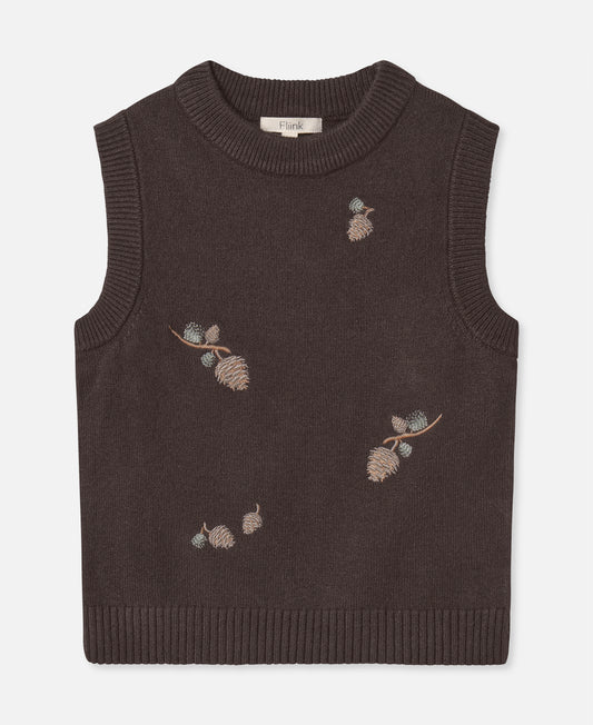 FLIINK BENNA PINECONE VEST VEST COFFEE BEAN