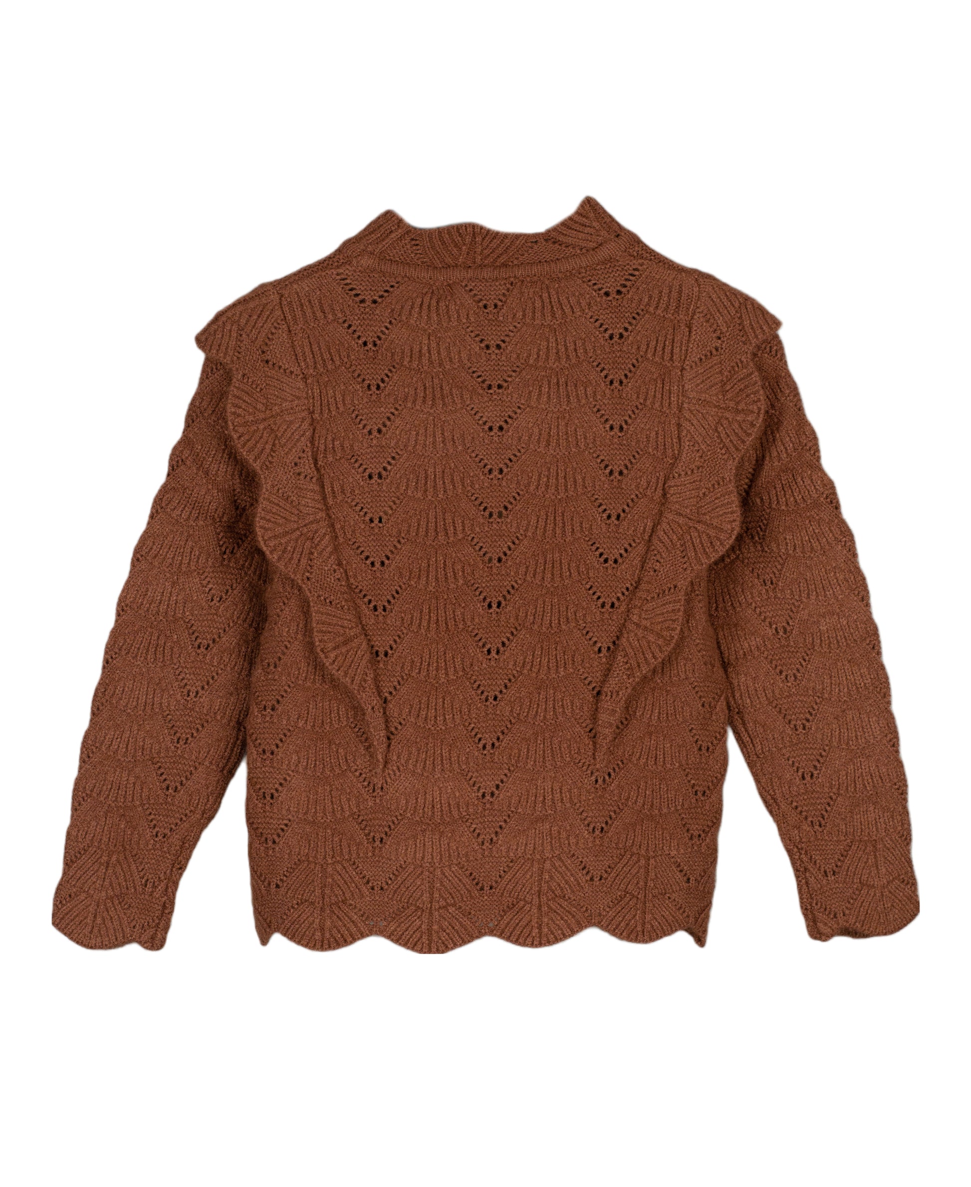 FLIINK BENNA RUFFLE BLOUSE BLOUSE CAROB BROWN