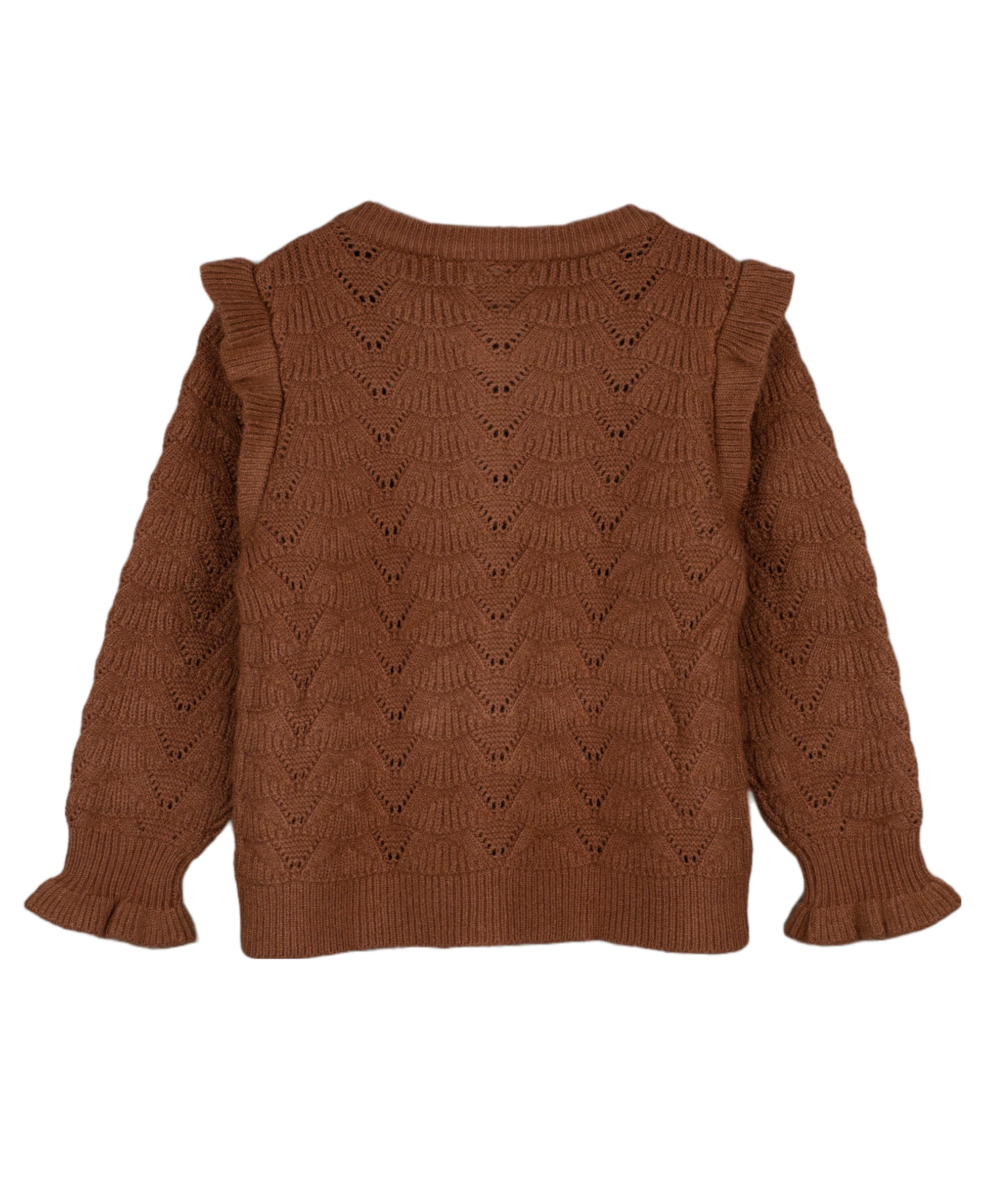 FLIINK BENNA RUFFLE CARDIGAN CARDIGAN CAROB BROWN