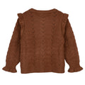 BENNA RUFFLE CARDIGAN - CAROB BROWN