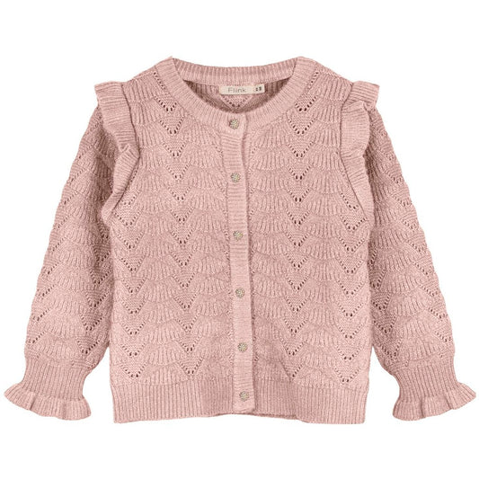 FLIINK BENNA RUFFLE CARDIGAN CARDIGAN PEACH WHIP