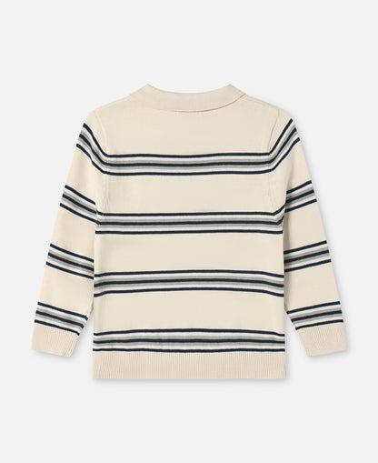 FLIINK BENNY LS POLO POLO SANDSHELL STRIPE