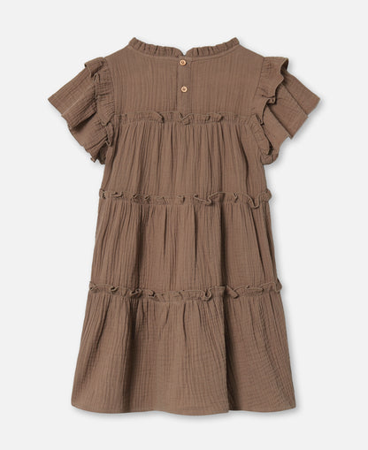 FLIINK BLOOMING SS DRESS DRESS PINE BARK