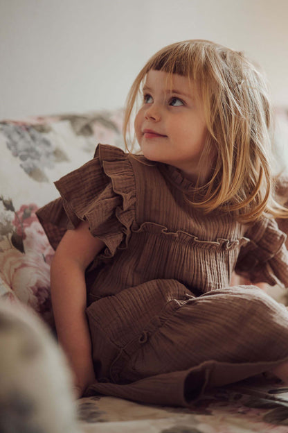 FLIINK BLOOMING SS DRESS DRESS PINE BARK