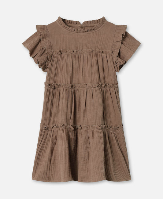 FLIINK BLOOMING SS DRESS DRESS PINE BARK