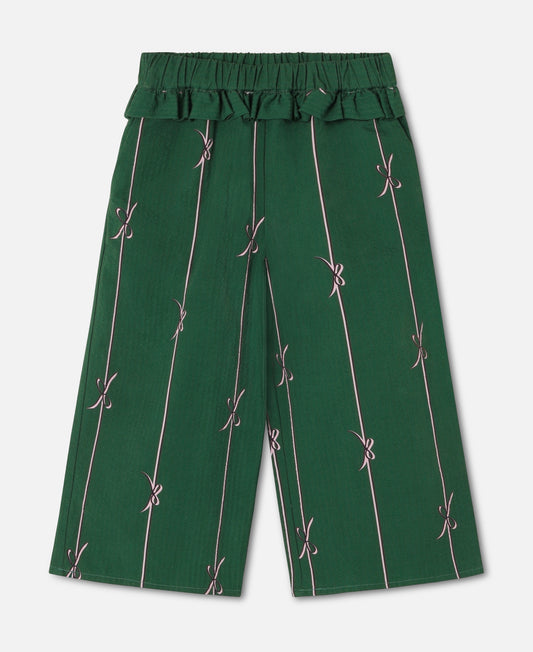 FLIINK BOWIE PANT PANT HUNTER GREEN BOW AOP