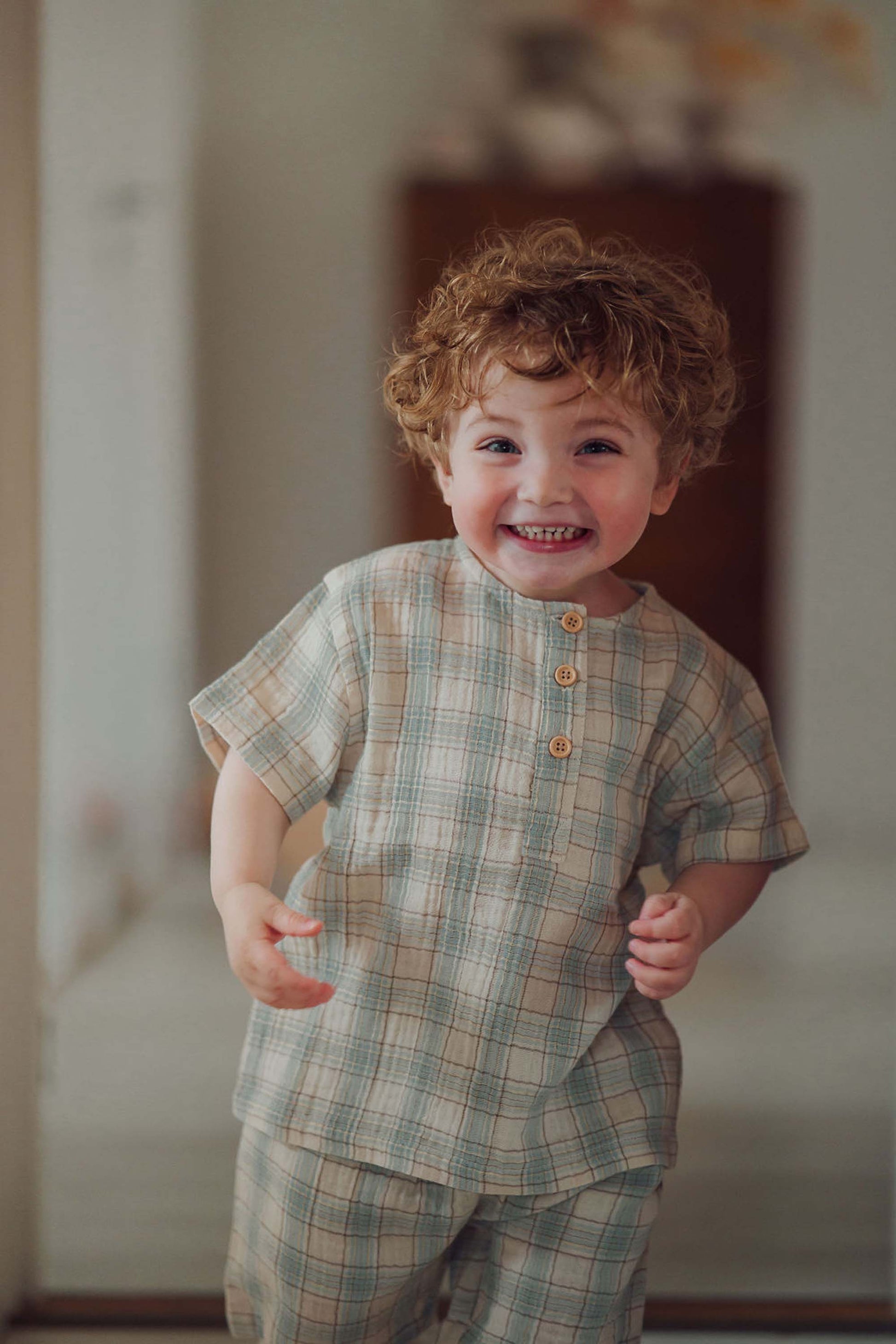 FLIINK CHA CHA SHORTS SET SET SANDSHELL CHECK