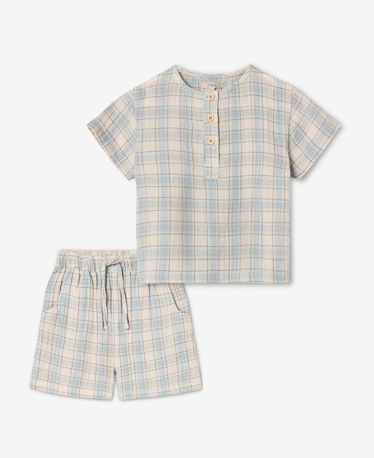 FLIINK CHA CHA SHORTS SET SET SANDSHELL CHECK