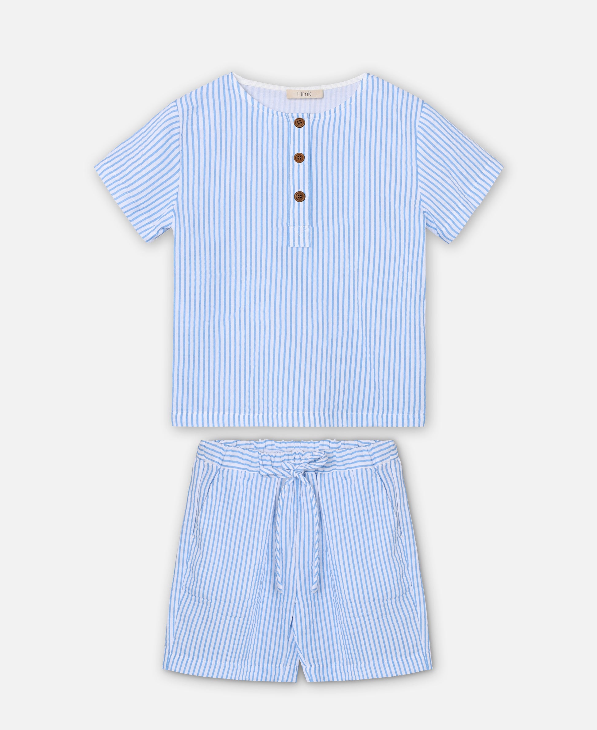 FLIINK CHA CHA SHORT SET SET MARINA STRIBED