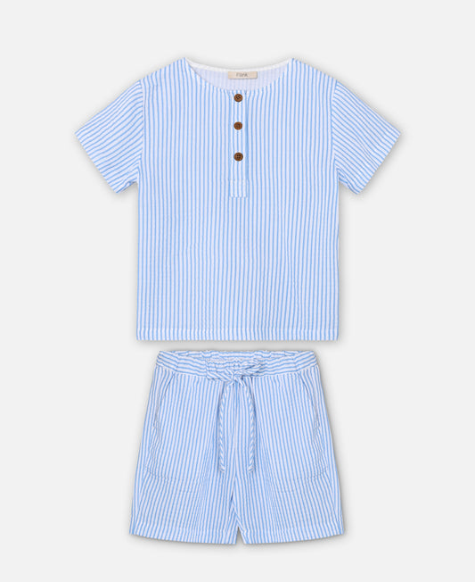 FLIINK CHA CHA SHORT SET SET MARINA STRIBED