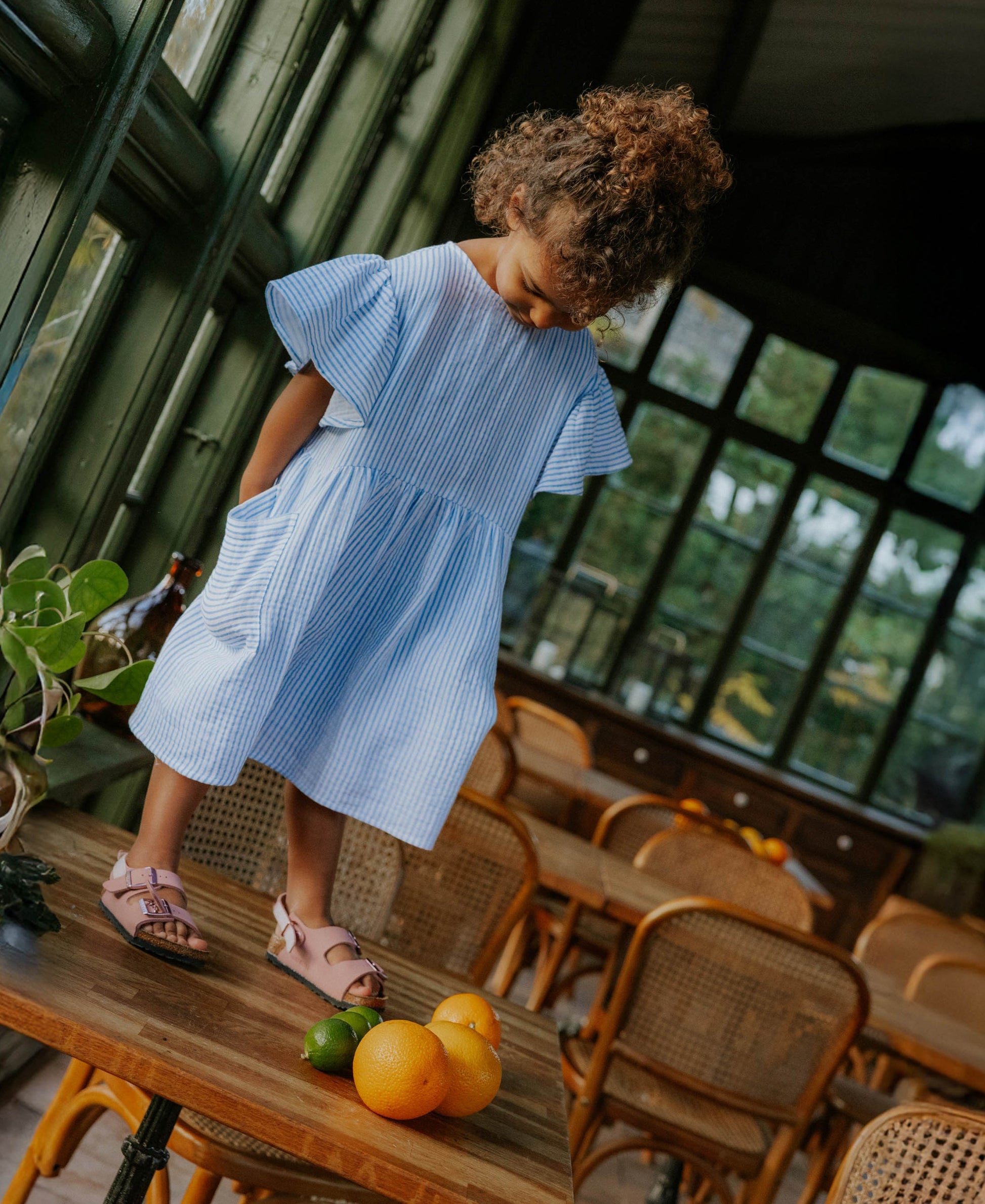 FLIINK CHA CHA SS DRESS DRESS MARINA STRIBED
