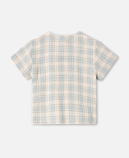FLIINK CHA CHA SS T-SHIRT T-SHIRT SANDSHELL CHECK