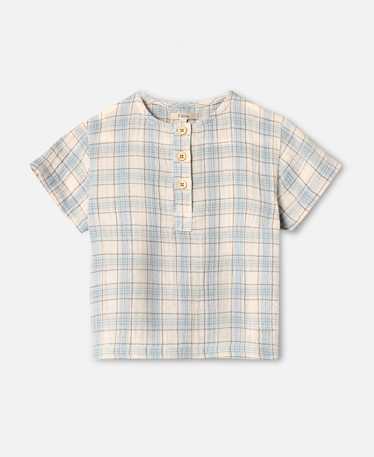 FLIINK CHA CHA SS SHIRT BLOUSE SANDSHELL CHECK