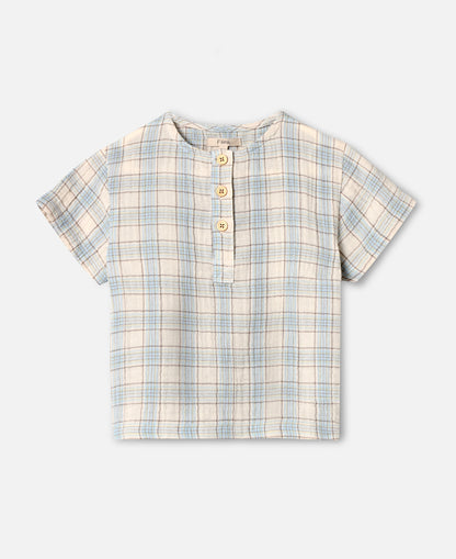 FLIINK CHA CHA SS T-SHIRT T-SHIRT SANDSHELL CHECK