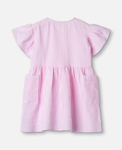 FLIINK CIAO STRIPE DRESS DRESS CLOUD DANCER PINK STRIPE
