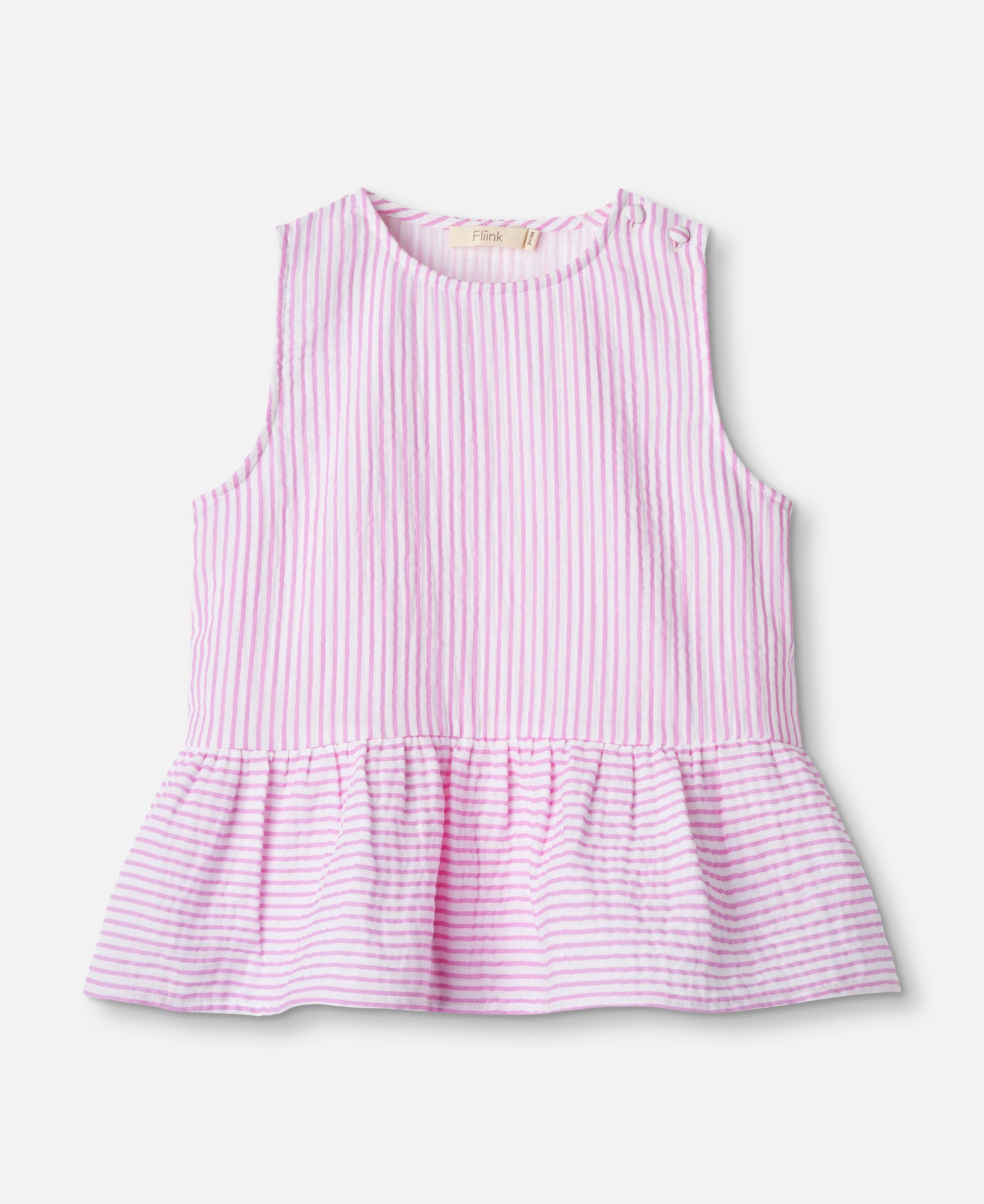 FLIINK CIAO STRIPE TOP SINGLET CLOUD DANCER PINK STRIPE