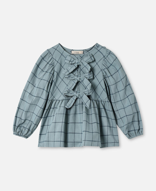 FLIINK CODY CHECK BLOUSE BLOUSE SLATE