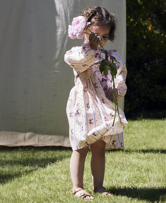 FLIINK COLOMBE LS DRESS PANT CHALK PINK AOP