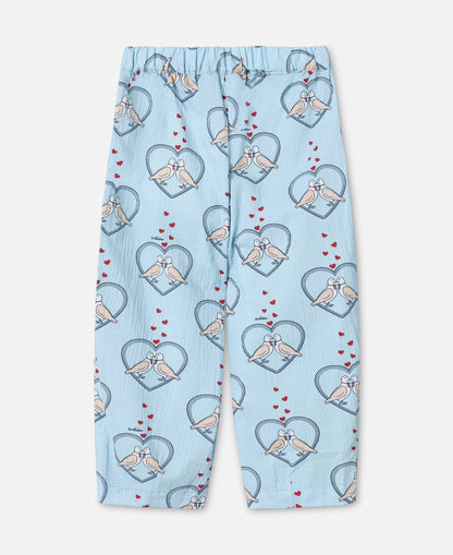 FLIINK COLOMBE RUFFLE PANT PANT DREAM BLUE AOP