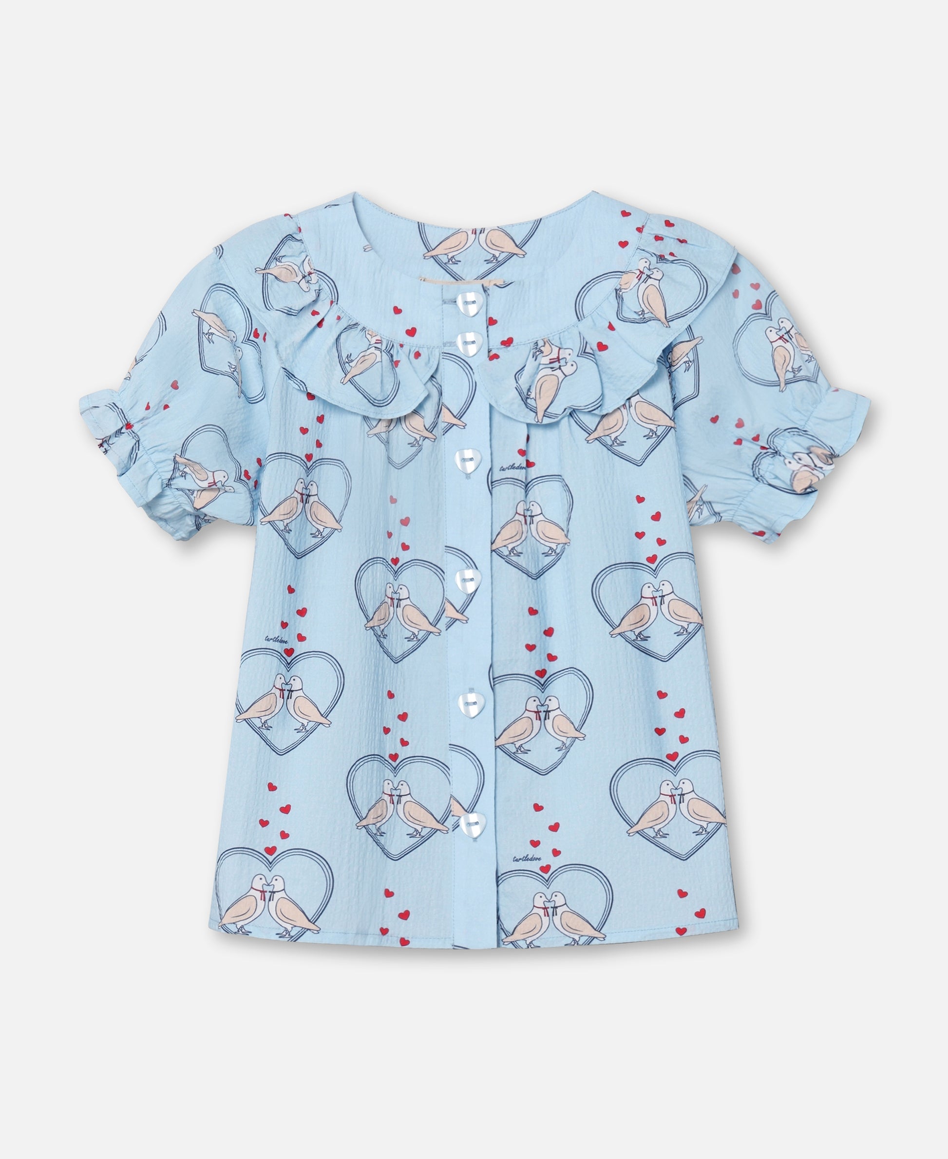 FLIINK COLOMBE SS BLOUSE BLOUSE DREAM BLUE AOP