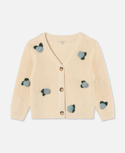 FLIINK COOL FLOWER CARDIGAN CARDIGAN SANDSHELL