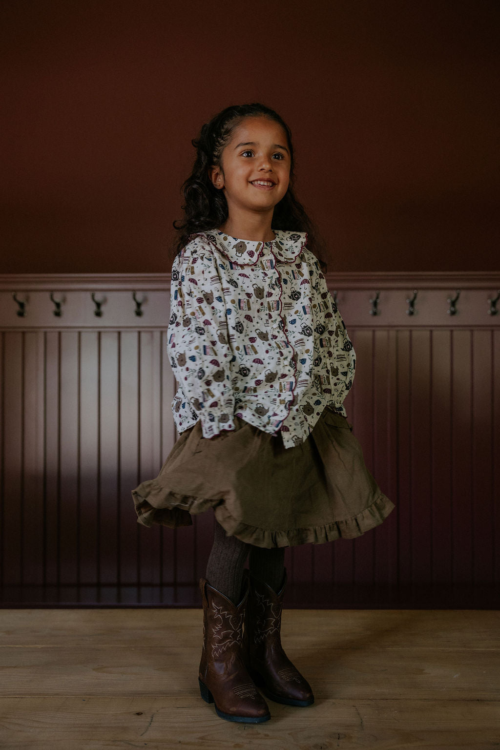 FLIINK COSY LS BLOUSE BLOUSE SANDSHELL AOP