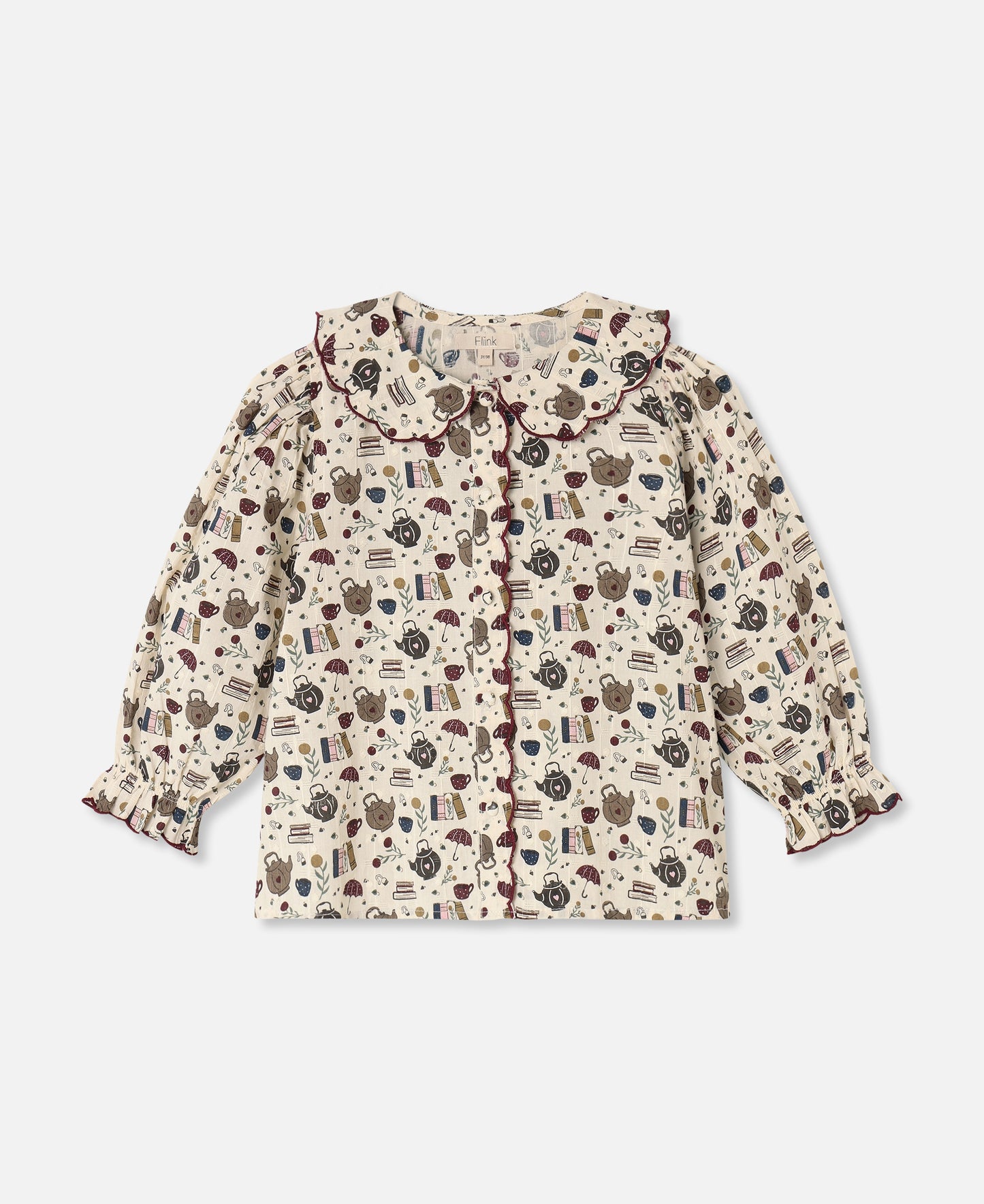 FLIINK COSY LS BLOUSE BLOUSE SANDSHELL AOP