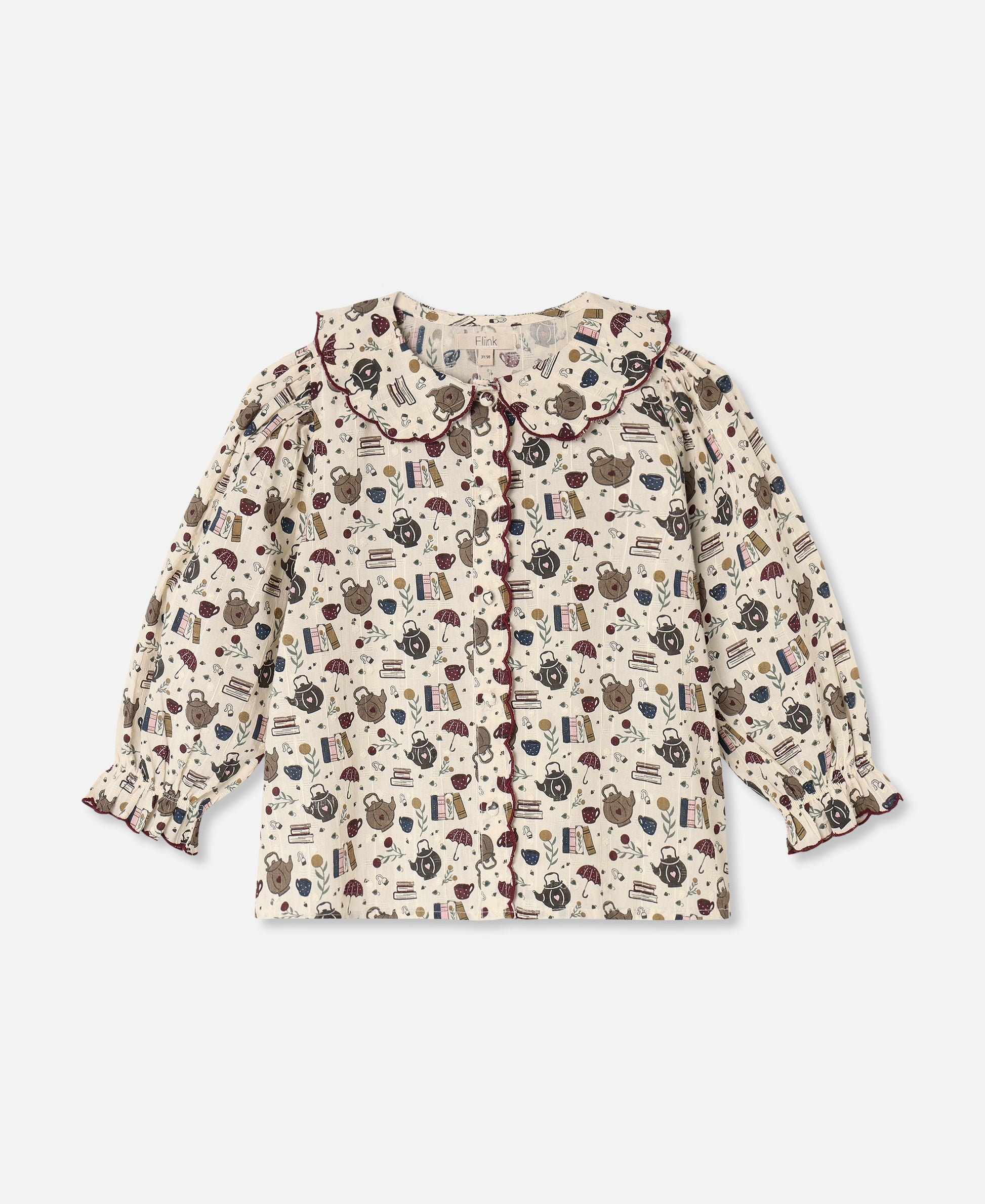 FLIINK COSY LS BLOUSE BLOUSE SANDSHELL AOP