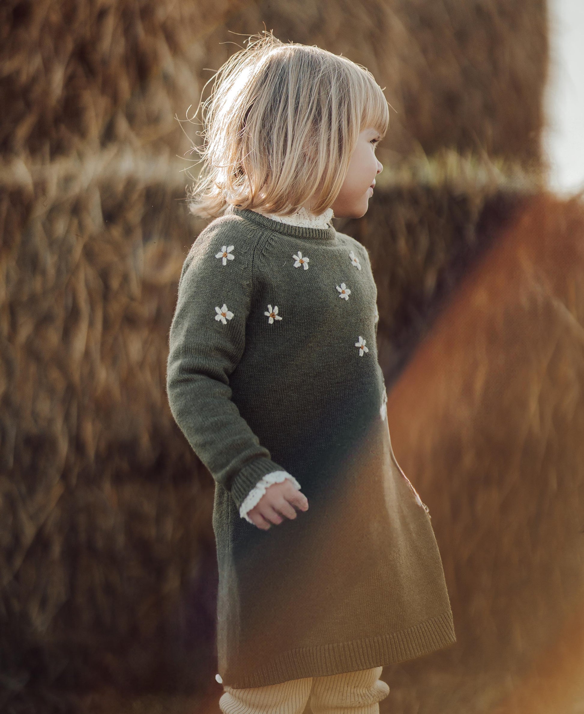FLIINK DAISY HAND EMBROIDERED DRESS DRESS BEETLE