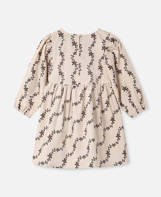 FLIINK DOLDY LS DRESS DRESS SANDSHELL AOP