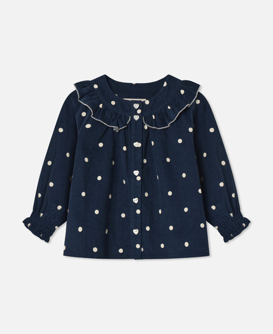FLIINK DOLLY DOT BLOUSE BLOUSE INSIGNIA BLUE AOP