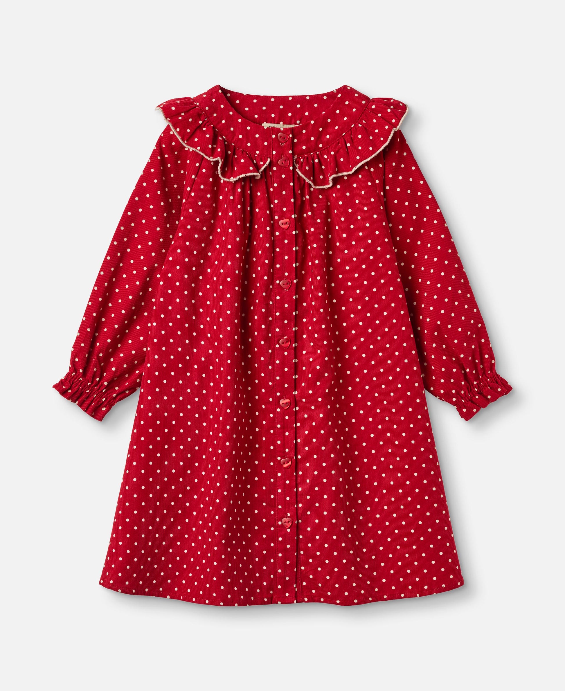 FLIINK DOLLY DOT COLLAR DRESS DRESS POMPEIAN RED
