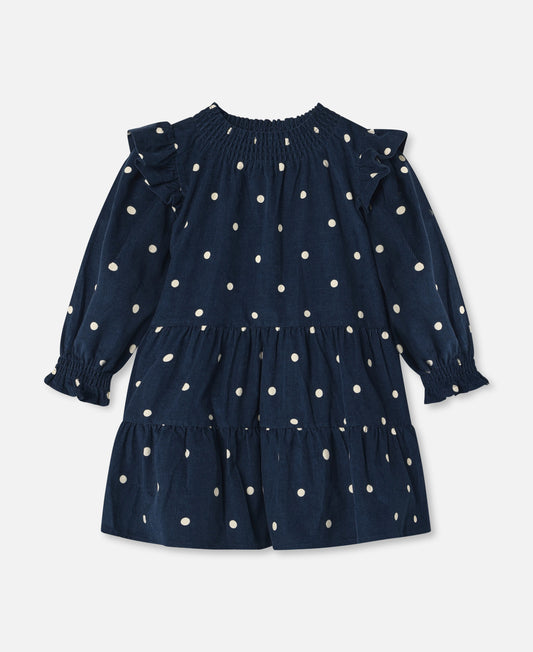 FLIINK DOLLY DOT DRESS DRESS INSIGNIA BLUE AOP