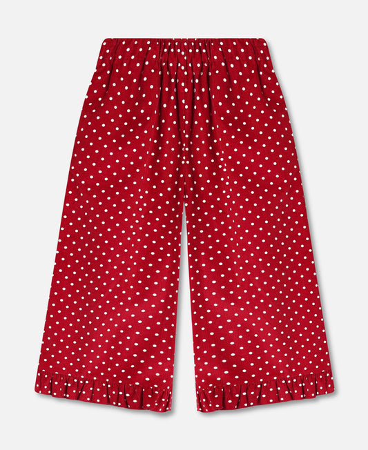 FLIINK DOLLY DOT RUFFLE PANT PANT RED BUD DOT