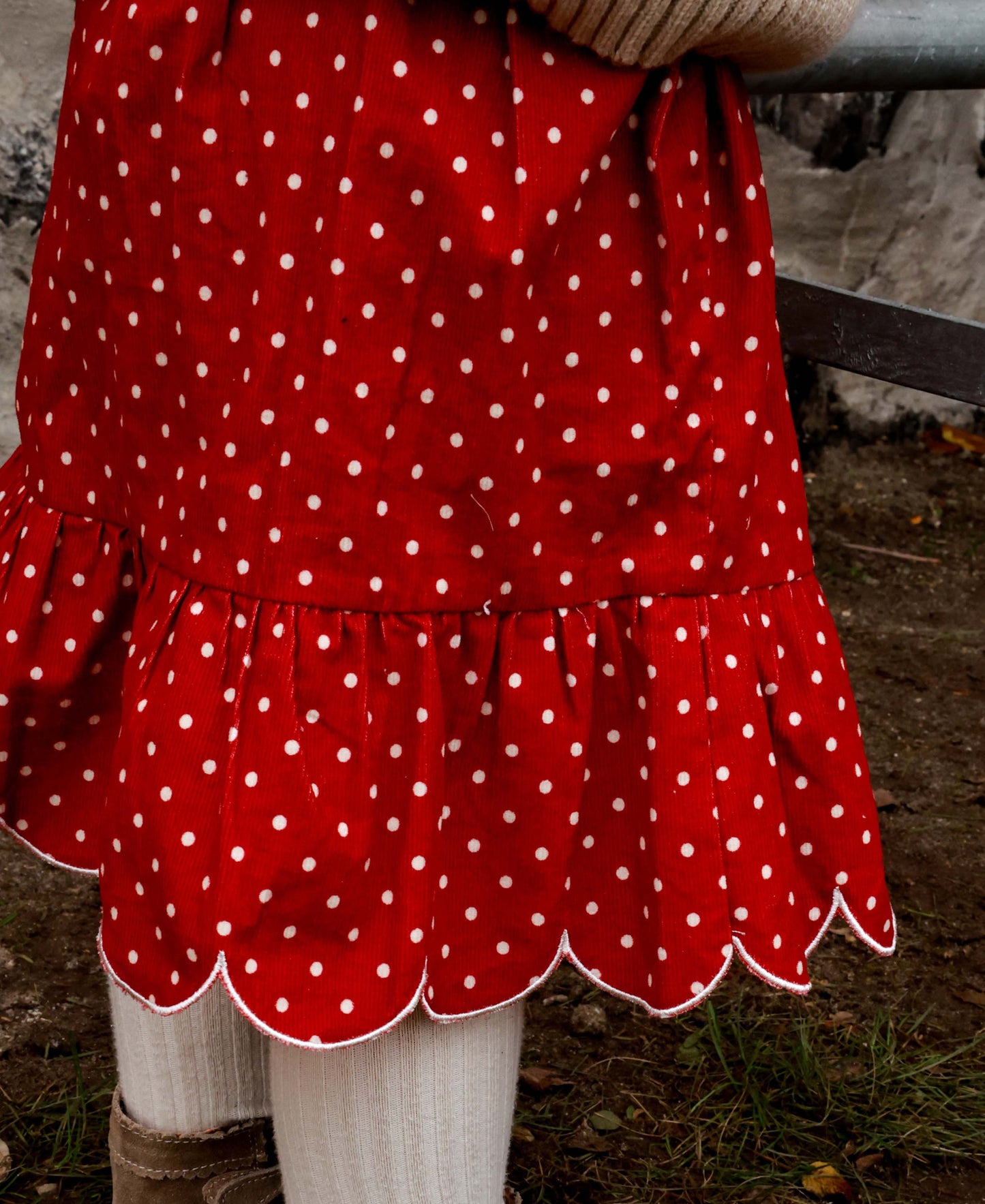 FLIINK DOLLY DOT SKIRT SKIRT POMPEIAN RED