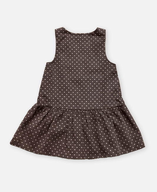 FLIINK DOLLY DOT SPENCER DRESS DRESS COFFEE BEAN DOT