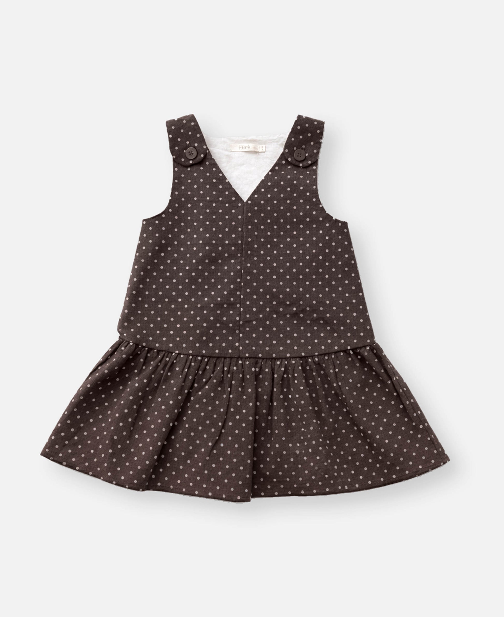 FLIINK DOLLY DOT SPENCER DRESS DRESS COFFEE BEAN DOT
