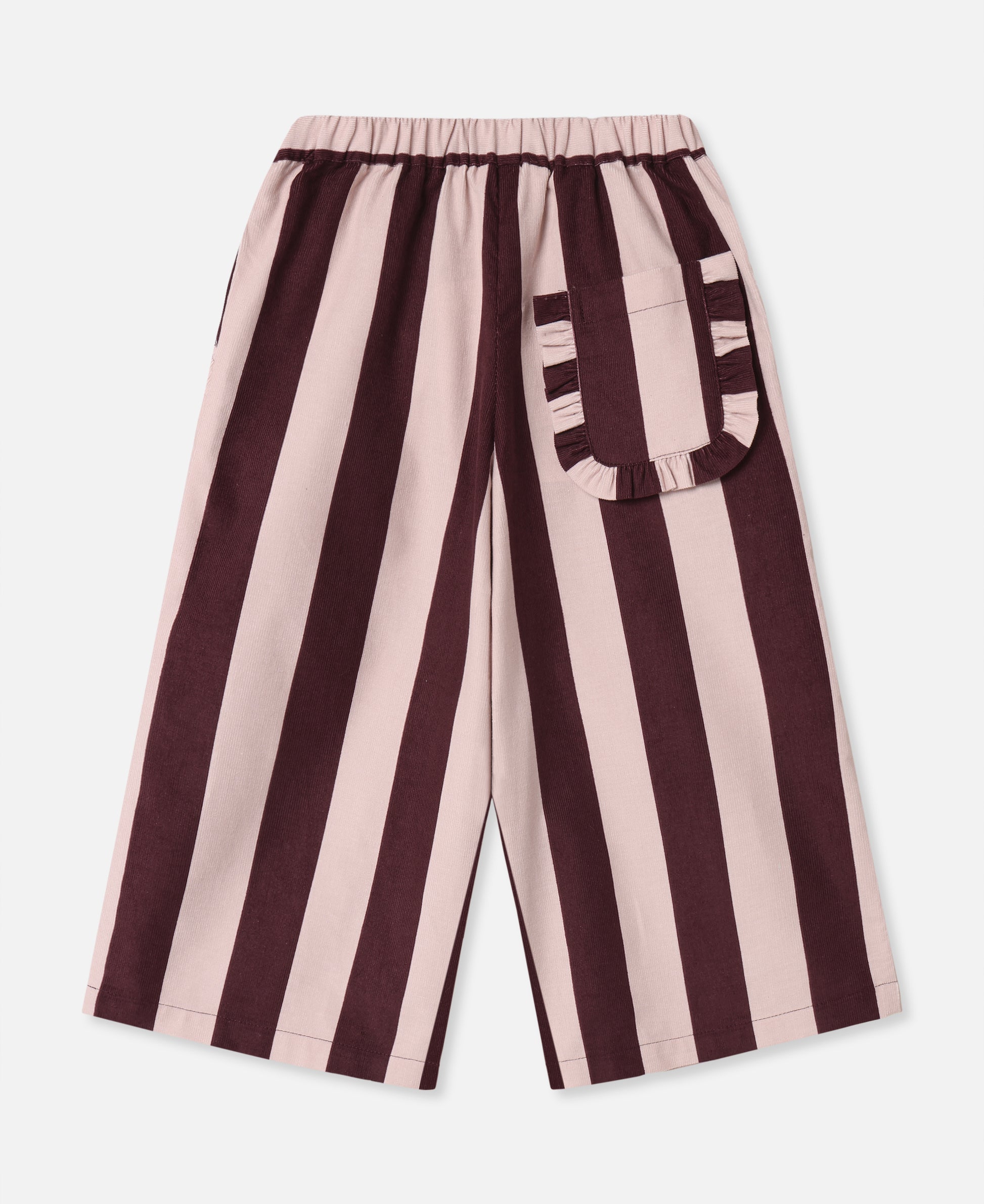 FLIINK DOLLY STRIPE PANT PANT SMOKE ROSE/BURGUNDY STRIPE