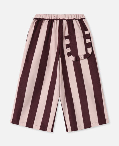 FLIINK DOLLY STRIPE PANT PANT SMOKE ROSE/BURGUNDY STRIPE